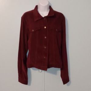 Real Comfort Button Up Large Burgundy‎